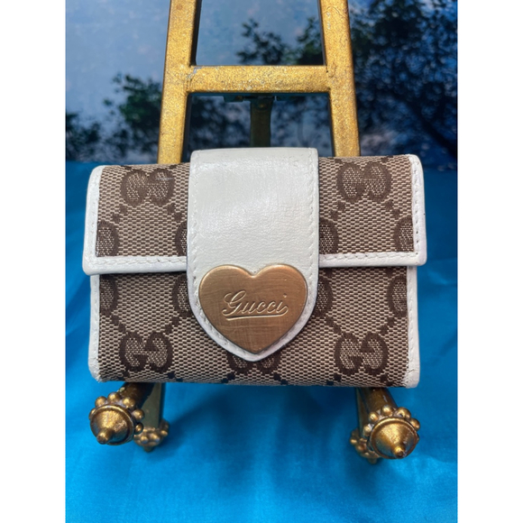 Gucci Handbags - Gucci Key Holder Brown Coated Fabric and Cream Leather
